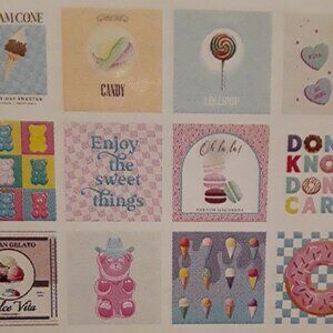 CANVAS ART 8.5X8.5 Love, Teddy, Ice Cream, Donut, Sweet, Italian Gelato, Xoxo,